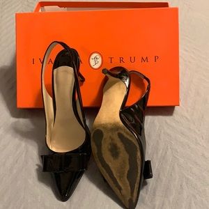Black sling back heels
